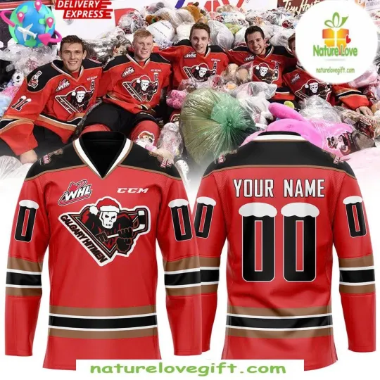 Discover Personalized Calgary Hitmen Teddy Bear Toss Hockey Shirt Men's Fan Gear Gift