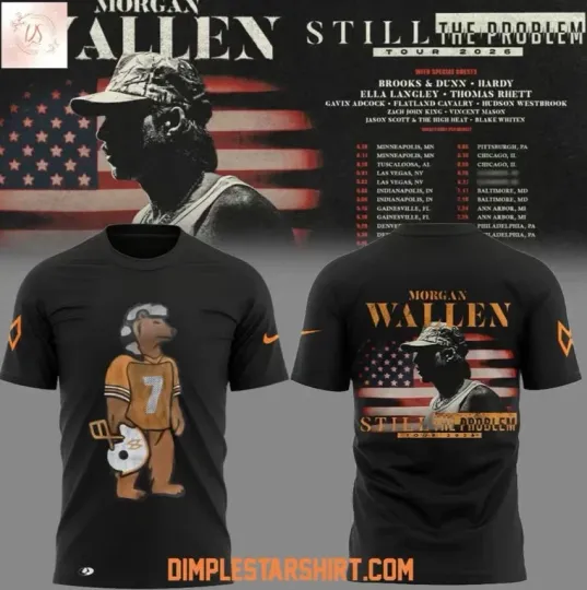 Wallen Western Still The Problem Tour 2026 3D T-Shirt Black