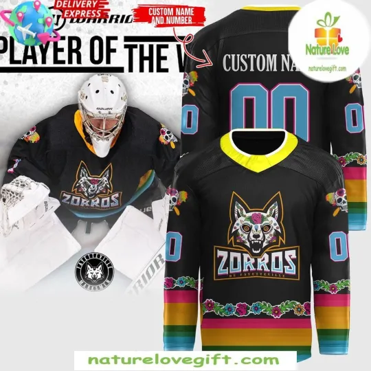 Discover Personalize Fayetteville Marksmen Día de Los Muertos Hockey Shirt Men's Fan Gear