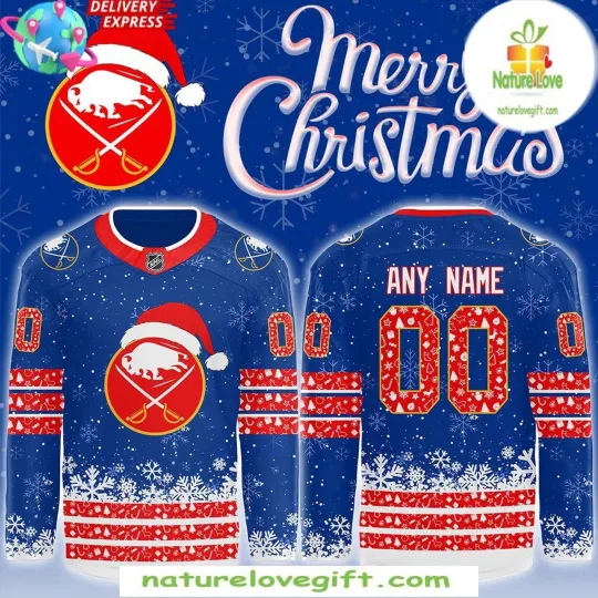 Discover Personalized Buffalo Sabres 2025 Christmas Hockey Shirt Men's Fan Gear Gift