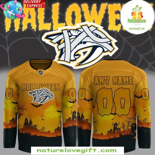 Discover Personalized Nashville Predators 2025 Halloween Hockey Shirt Men's Fan Gear Gift