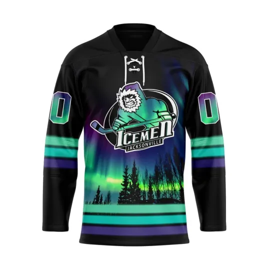 Discover Jacksonville Icemen Special Design With Northern Lights Hockey Hockey Shirt