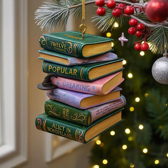 Discover Wicked Broadway Book Stack Ornament: Acrylic Christmas Gift
