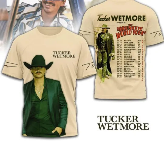 Discover Tucker Wetmore The Brunette World Tour 3D T-Shirt