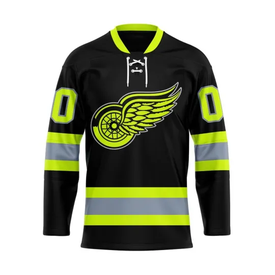 Discover Personalized Detroit Red Wings Special Honoring Firefighters Hockey Shirt