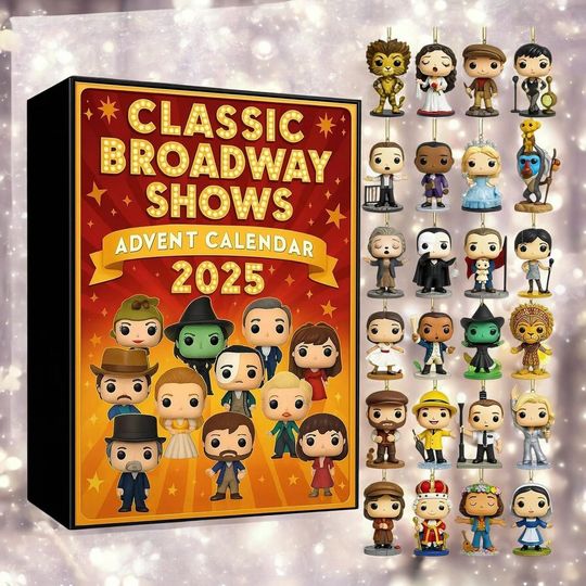 Discover 2025 Broadway Musical Advent Calendar, 24-Day Countdown Box with Acrylic Pendant Figures, Holiday Gift for Theater Fans