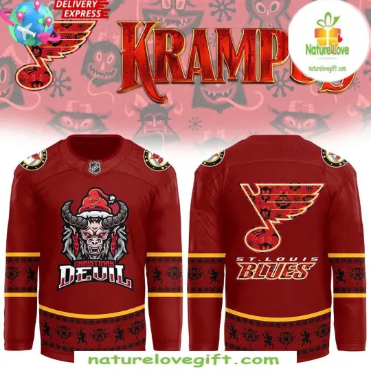 Discover St Louis Blues Krampus Christmas Hockey Shirt Men's Fan Gear Gift