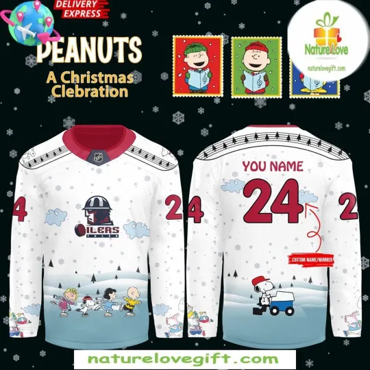 Personalize Tulsa Oilers 2025 Christmas Hockey Shirt Men's Fan Gear Gift Peanuts