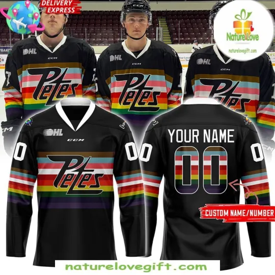Discover Personalize Peterborough Petes 2025 Pride Night Hockey Shirt Men's Fan Gear Gift