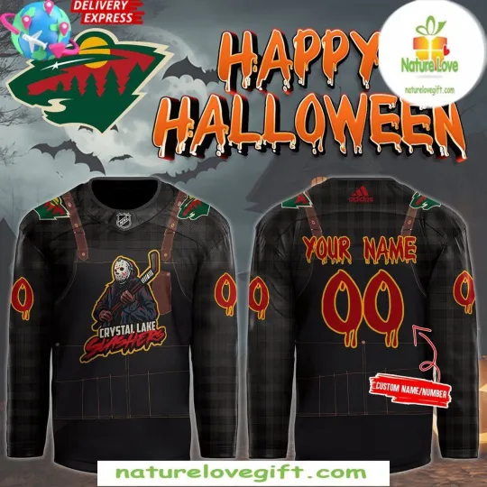 Discover Personalize Minnesota Wild Halloween Night 2025 Hockey Shirt Men's Fan Gear Gift