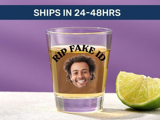 Discover RIP Fake ID Shot Glass | Custom 21st Birthday Gift