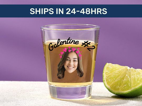 Discover Personalized Galentine's Day Shot Glass, Custom Photo Gift