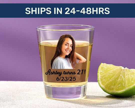 Discover Personalized Photo Shot Glass: Custom Text Party Favor
