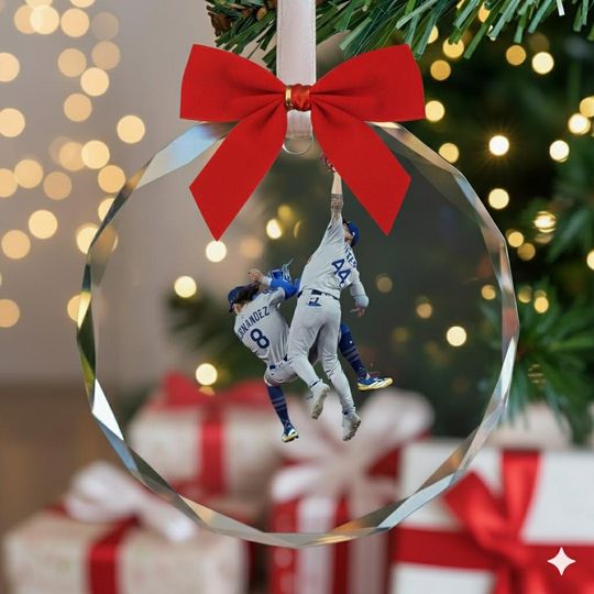 Discover Los Angeles Dodgers Back-to-Back Ornament 2025, MLB Champions Baseball Christmas Gift