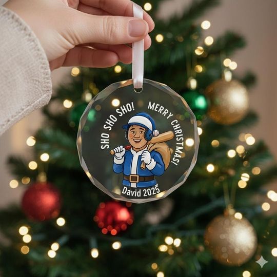 Personalized Sho Sho Sho Merry Christmas Ornament, Shotime Christmas Ornament, Baseball Fan Xmas Gift