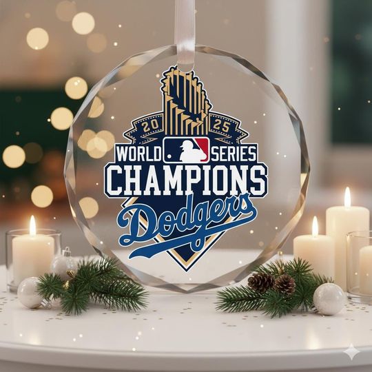 Discover Dodgers 2025 World Series Winning Ornament, LA Back-to-Back Champions Baseball Holiday Tree Decoration Gift