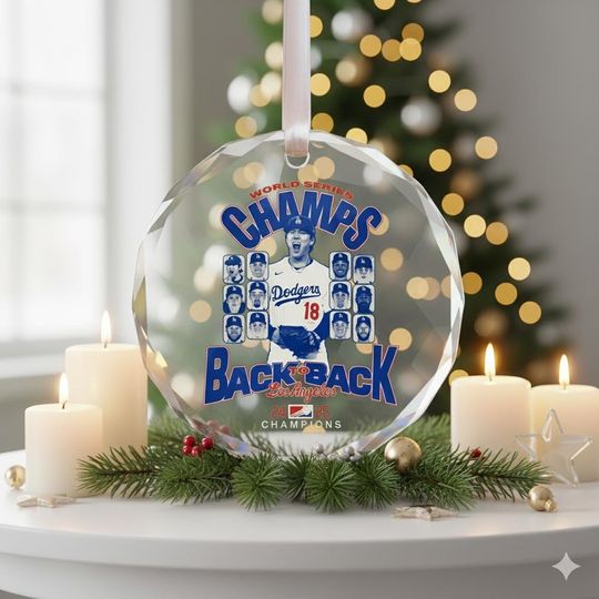 LA Dodgers Champions 2025 Baseball Ornament, World Series Holiday Decor, Gift for Sports Fans