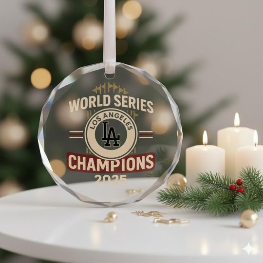 LA Baseball Ornament 2025, Dodgers World Series Champions Christmas Decor, Sports Fan Gift