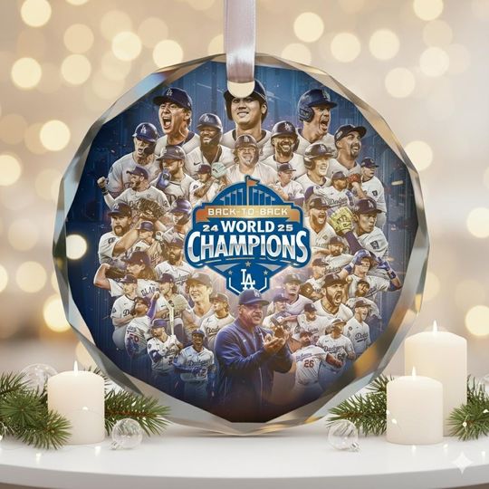 Discover Los Angeles 2025 Baseball Ornament, Dodgers World Series Champions Tree Decor, Holiday MLB Gift