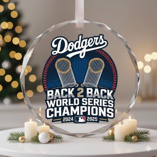 Discover Los Angeles Dodgers 2025 Ornament, World Series Champs Baseball Holiday Decor, MLB Fan Christmas Gift