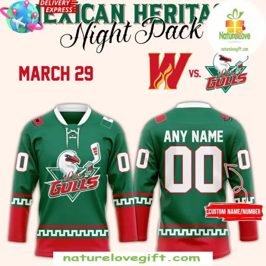 Discover Personalized San Diego Gulls 2025 Mexican Heritage Night Hockey Shirt Men's Gift