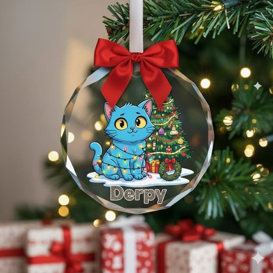 Derpy Kpop Demon Hunter Glass Ornament, Custom Halloween Christmas Decoration, Personalized Huntrix Glass Keepsake, Custom Name Gift