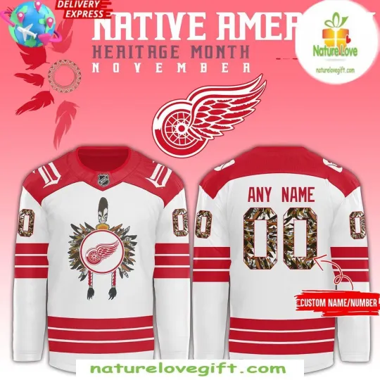 Discover Personalized Detroit Red Wings 2025 Native Heritage Hockey Shirt Men's Fan Gear