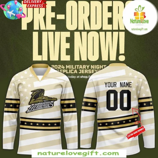Discover Custom Florida Everblades 2025 Military Night Hockey Shirt Men's Fan Gear Gift