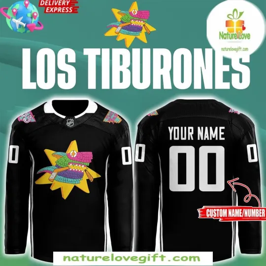 Discover Personalize San Jose Sharks Los Tiburones 2025 Black Hockey Shirt Men's Fan Gear