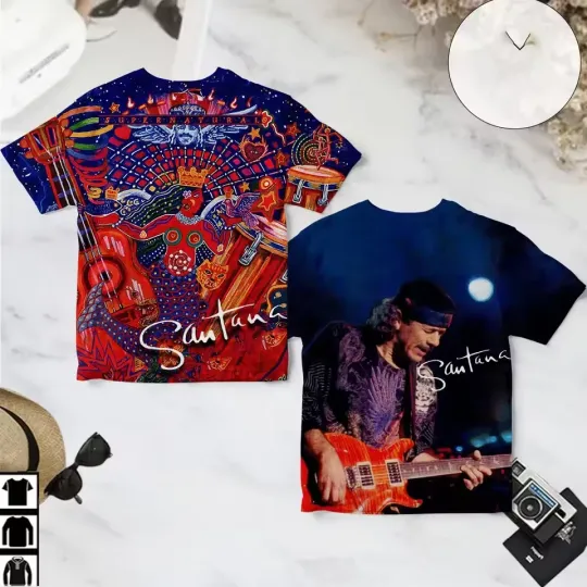 Discover Santana Rock Band Album 3D Print T-shirt Men Women Short Sleeve Clothing