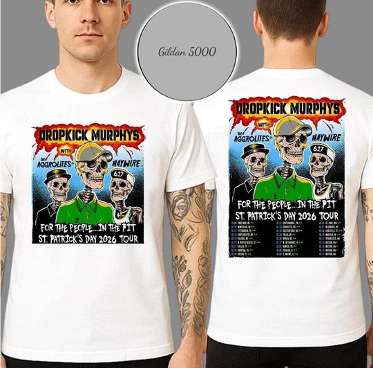 Discover Dropkick Murphys For The People In The Pit St. Patrick's Day Tour 2026 T-Shirt