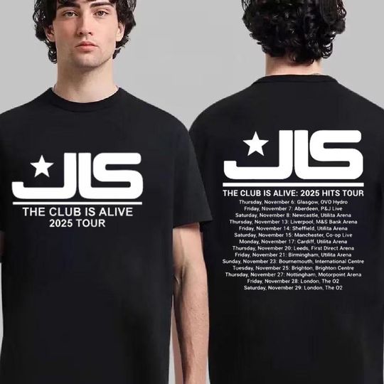 Discover Jls Tour T-Shirt, The club is alive 2025 UK Tour Shirt, Five 90s Boy Band Tour