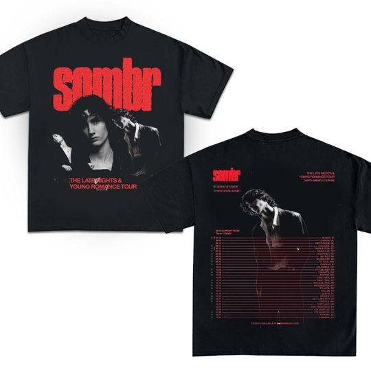 Discover Sombr The Late Nights & Young Romance Tour North America and Europe tour tee Sombr shirt