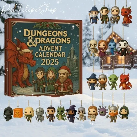 Dungeons Dragons Advent Calendar 2025, 24 Fantasy Mini Figures for RPG Fans