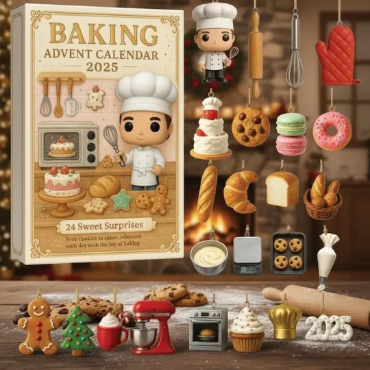 Discover Baking Advent Calendar 2025 24 Mini Baking-Themed Ornaments