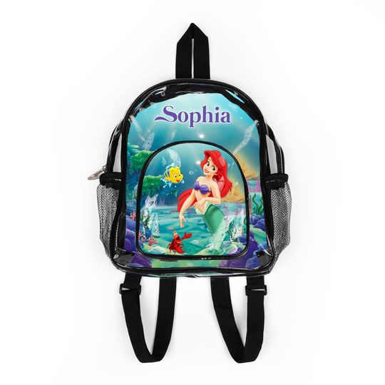 Discover Personalized The Little Mermaid Clear Backpack