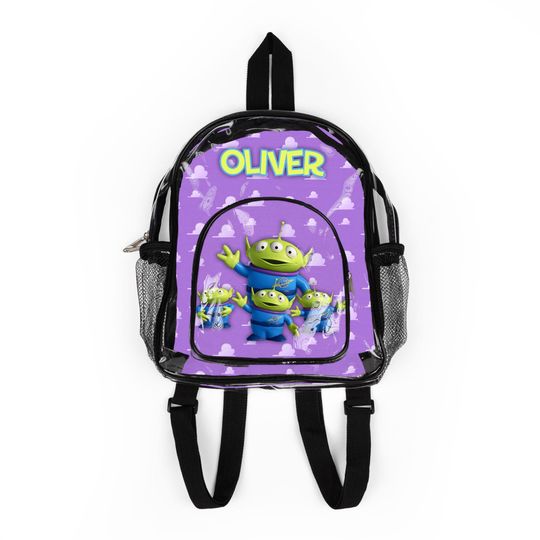 Personalized Little Green Men Clear Backpack