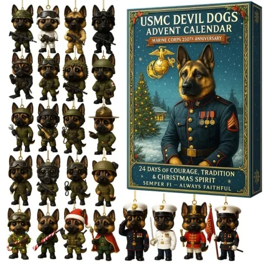 Discover Devil Dog 2025 Advent Calendar, 250th Anniversary Edition, 2D Flat Acrylic