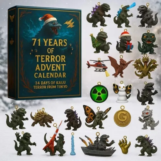 Discover 71 years of Terror Advent Calendar, 2D Flat Acrylic Dinosaur Advent Calendar