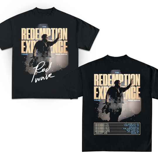Discover Rod Wave The Redemption Experience Tour 2025 T-shirt, Fans Gift