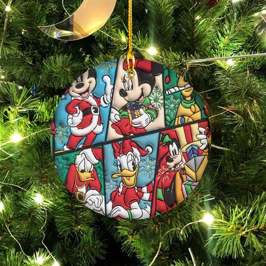 Discover Disneyland Mickey And Friends Santa Clause 3D Inflated Ornament, Magic Kingdom Mickey Mouse Ornament, Christmas Gifts For Lovers Tree Decor