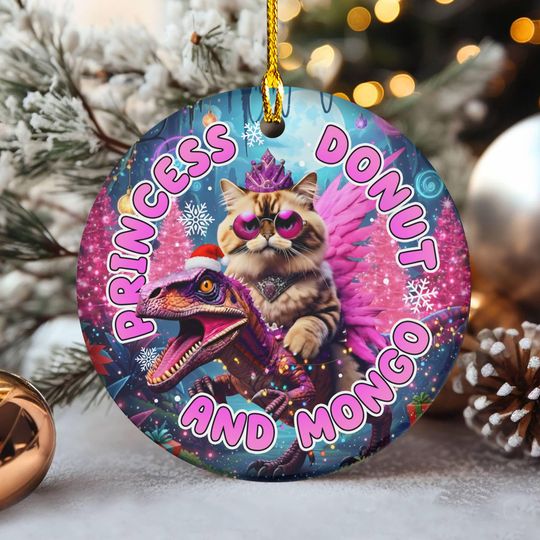 Discover Dungeon Crawler Carl Ornament,Princess Donut And Mongo Christmas Tree Decor,Sci-Fi Fantasy Book Ornament, Reader Bookish Xmas Party Keepsake