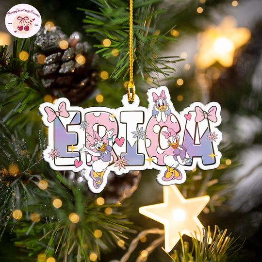 Personalized Disneyland Daisy Duck Christmas Acrylic Ornament 2025, Custom Name Daisy Ornament, Christmas Tree Decor Acrylic Ornament