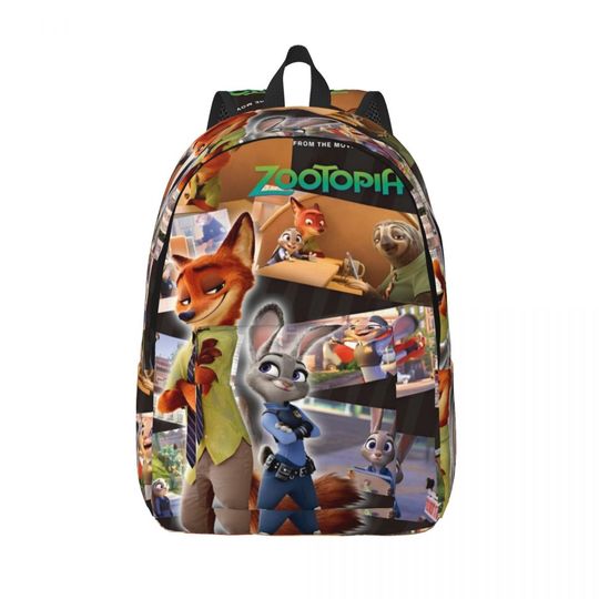Discover Zootopia Backpack for Men Women Fashion High School Work Daypack Judy Hopps Nick Wilde College Canvas Bags Gift