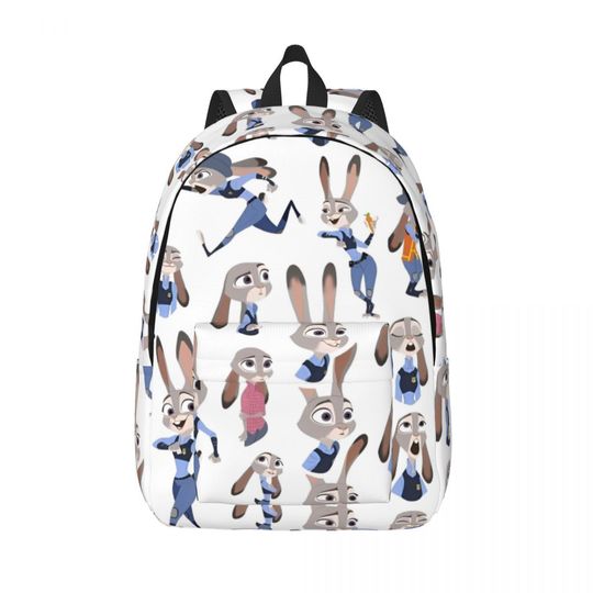 Discover Zootopia Cartoon Casual Backpack with Pocket High School Hiking Travel Judy Hopps Daypack for Men Women Laptop Shoulder Bag