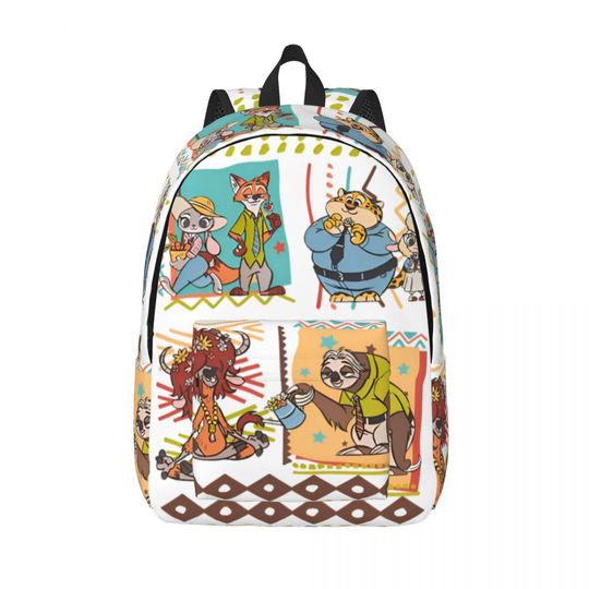 Retro 90s Zootopia Judy Hopps Nick Wilde Priscilla Transparent Backpack Sport Daypack for Men Women Laptop Shoulder Bag