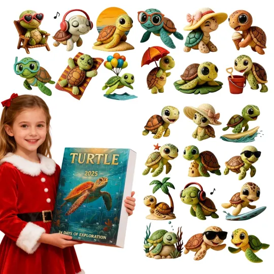 Discover Christmas 2025 Turtle Calendar Advent Animal Countdown Box Xmas Kid Gift 24-Days