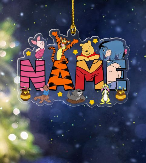 Discover Ornament Personalized Winnie The Pooh Acrylic Disney Christmas Ornament/Winnie The Pooh Christmas Ornament/The Pooh Disney Ornament OGVM53