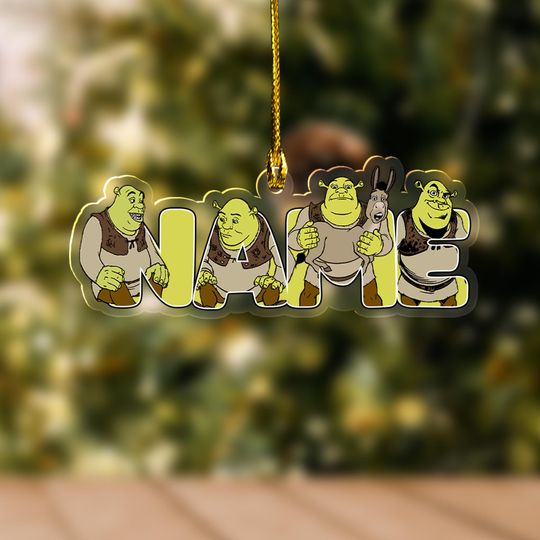 Custom Name Shrek Christmas Cutout Ornament, Shrek Custom Acrylic Ornament
