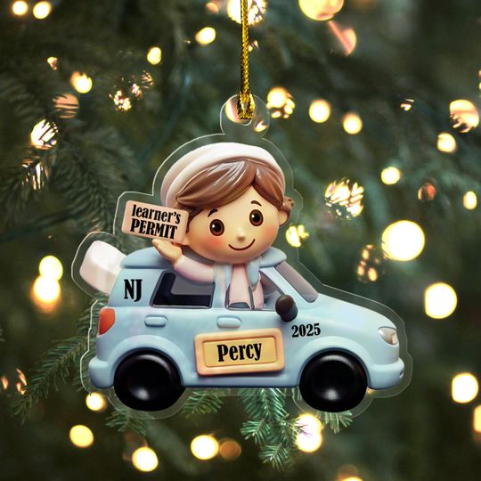 Discover 2D Driver Learner's Permit Personalized Christmas Ornament, Learner's Permit, New Driver Personalized Christmas Ornament UN2B18